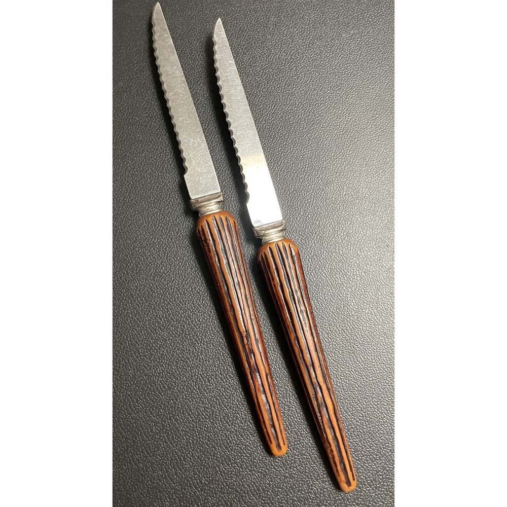 Pair Vintage Steal Knives Stainless‎ Steel Sheffield England Steak Knife